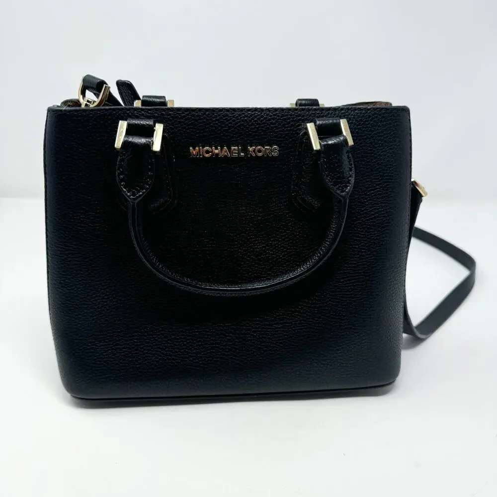 Michael Kors Black Leather‎ Crossbody Purse